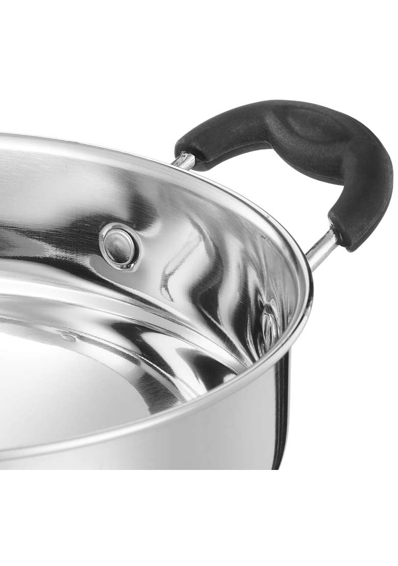 Solimo Amazon Brand Solimo Stainless Steel Induction Bottom Kadhai Wok with 6 Plates | 1 L | 1.1 Qt - Indya