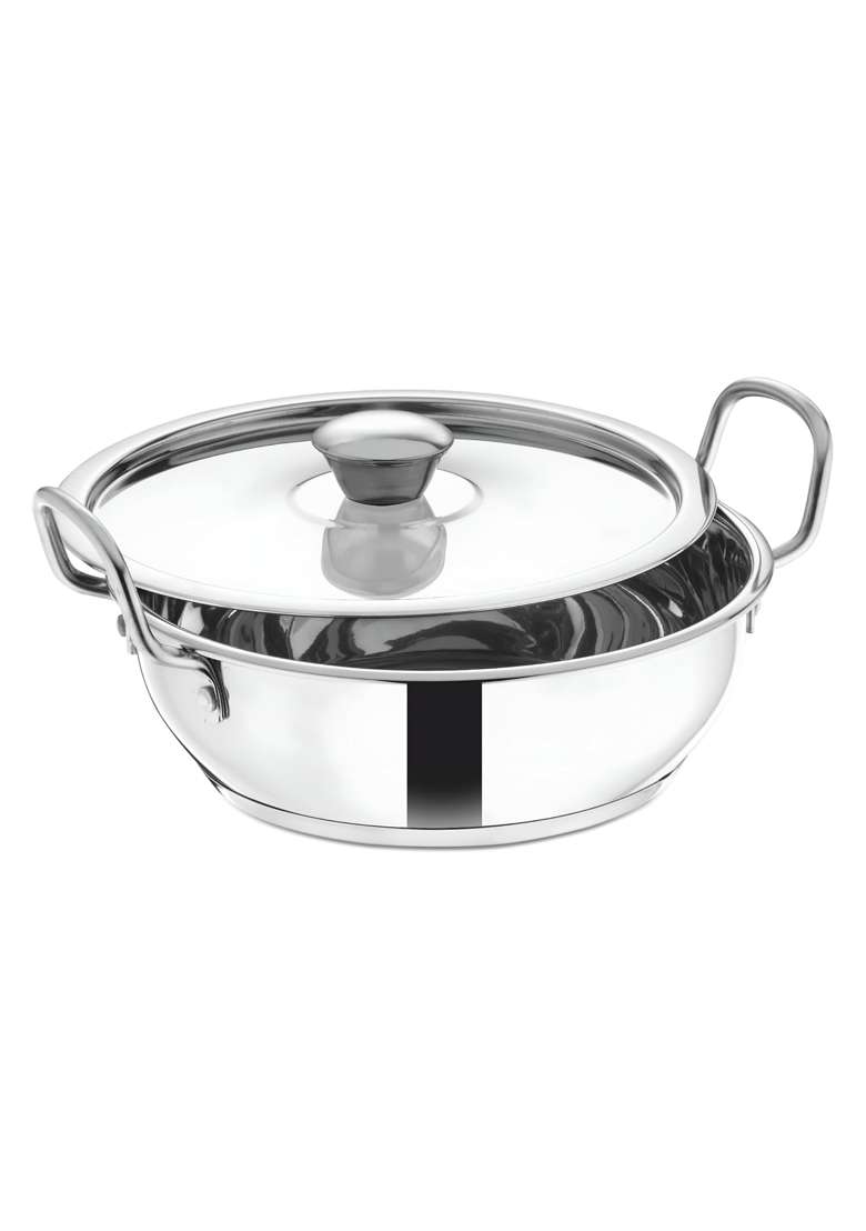 The Indian Aura Kadhai with Lid | 3.5 L | 3.7 Qt | Induction Compatible - Indya