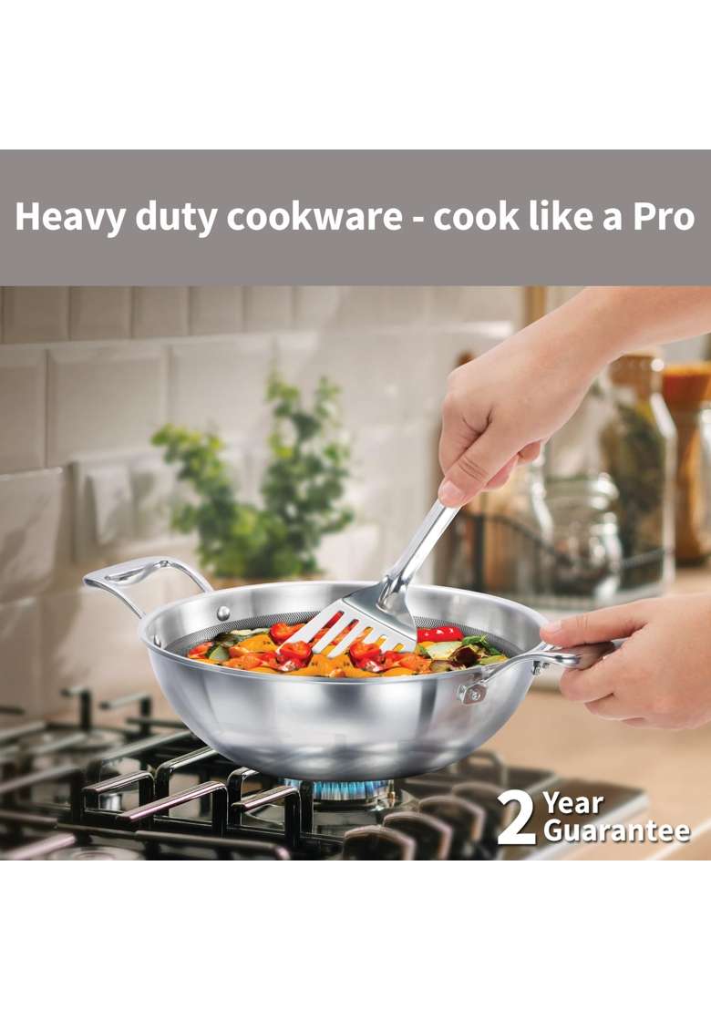Hawkins Pro Shielded Nonstick Triply Deep-Fry Pan | 3.5 L | 3.7 Qt | 26 cm | 10.2 Inch | Induction Compatible - Indya