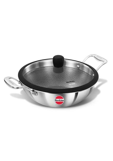 Hawkins Pro Shielded Nonstick Triply Deep-Fry Pan | 3.5 L | 3.7 Qt | 26 cm | 10.2 Inch | Induction Compatible