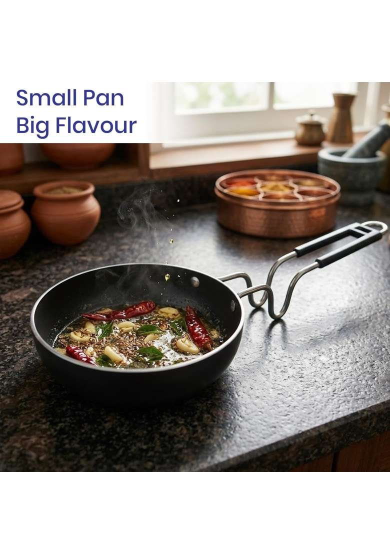 DOZY Iron Kadhai Wok and Tadka Pan | Pack of 2 - Indya