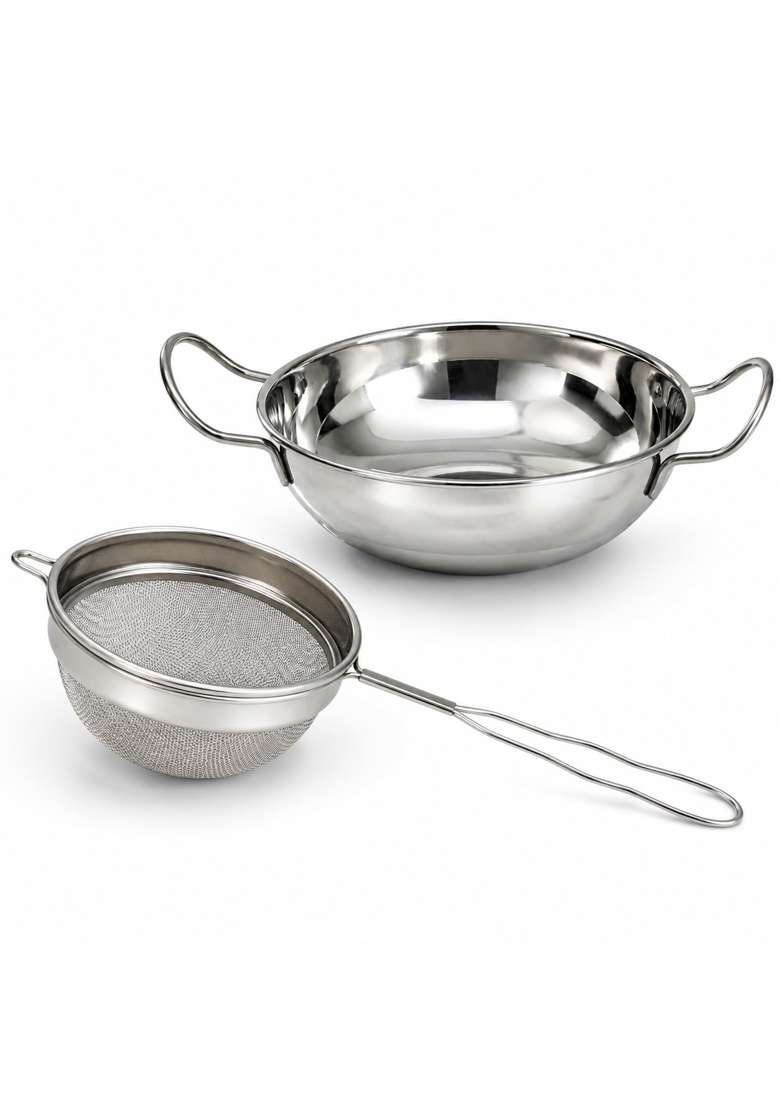 PLUMM Get Plumm Tea Strainer Steel | 400 ml | 13.5 fl oz | 8 cm | 3.1 Inch | Pack of 2 - Indya