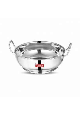 CAMRO Kadhai Wok Induction Bottom Stainless Steel | 4.5 L | 4.8 Qt