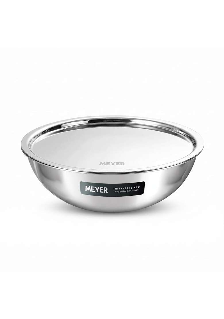 Meyer Trivantage Pro Tasla Deep Pan | 3.5 L | 3.7 Qt | 26 cm | 10.2 Inch | Induction Compatible | Tri-Ply | With Lid - Indya