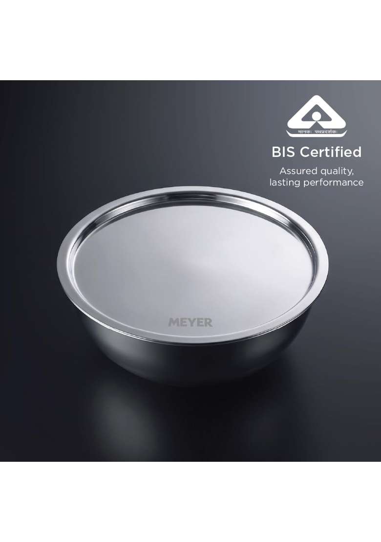 Meyer Trivantage Pro Tasla Deep Pan | 3.5 L | 3.7 Qt | 26 cm | 10.2 Inch | Induction Compatible | Tri-Ply | With Lid - Indya