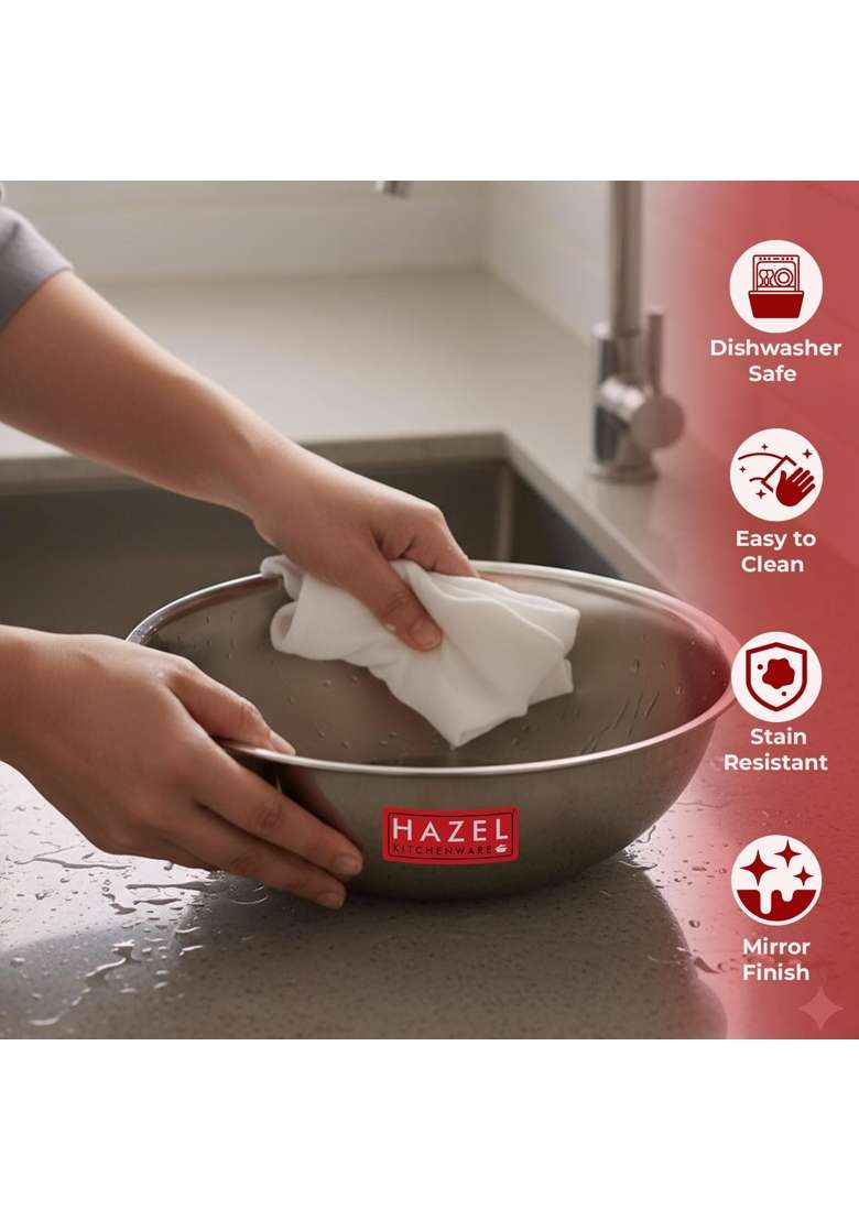 HAZEL Triply Stainless Steel Tasra Deep Pan | 2 L | 2.1 Qt | Induction Compatible | Heavy Bottom - Indya
