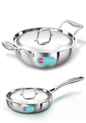Hawkins Pro Triply Stainless Steel Cookware Combo Set | 22 cm | 8.7 Inch | With Lid