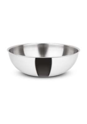 Orange Stainless Steel Triply Tasra Deep Pan Without Lid | 2 L | 2.1 Qt | 20 cm | 7.9 Inch | Induction Compatible | Heavy Bottom