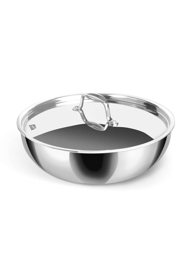MILTON Pro cook Tri-Ply Stainless Steel Tasla Deep Pan with Lid | 1 L | 1.1 Qt | 18 cm | 7.1 Inch | Induction Compatible - Indya