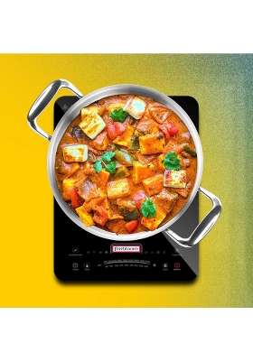 FLIXBLOOM Stainless Tri-Ply Steel Induction Base Cookware Set Kadai Wok for Kitchen Perfect | 2 L | 2.1 Qt
