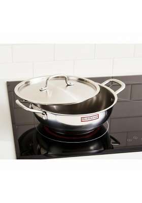 FLIXBLOOM Exclusive Triply Thick Stainless Steel Kitchen Cookware Set Induction Base LPG | 2 L | 2.1 Qt | With Lid
