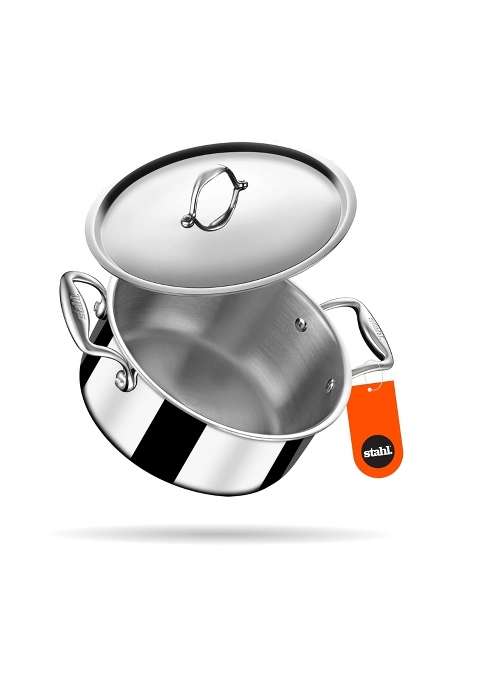 stahl Artisan Triply Stainless Steel Sauce Pot | 2 L | 2.1 Qt | 18 cm | 7.1 Inch | Induction Compatible | With Lid