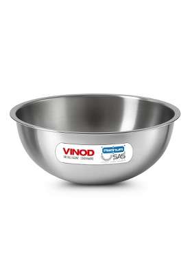 Vinod Platinum Triply Stainless Steel Tasla Kadai Wok | 4.5 L | 4.8 Qt | 30 cm | 11.8 Inch | Induction Compatible | Heavy Bottom