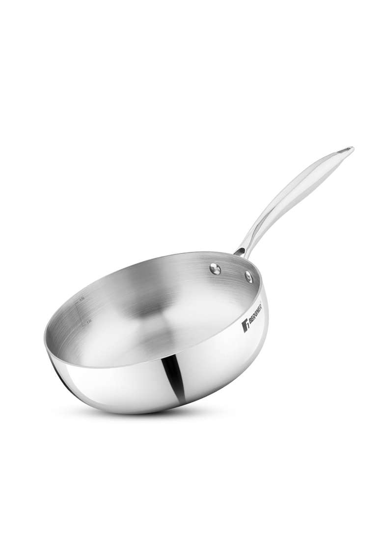 BERGNER Argent Saira Triply Stainless Steel | 1.5 L | 1.6 Qt | 18 cm | 7.1 Inch | Induction Compatible - Indya