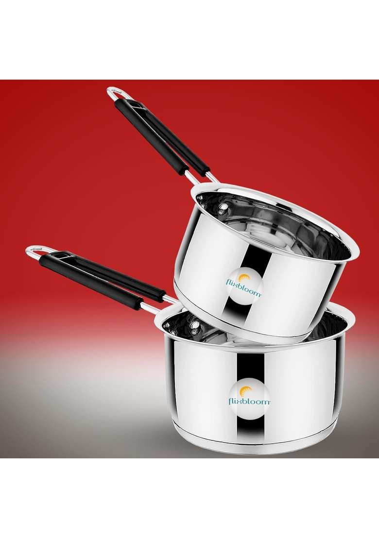 FLIXBLOOM Mega Family Combo Pack Stainless Steel Triply-Bottom Induction and LPG Friendly | 3 L | 3.2 Qt - Indya