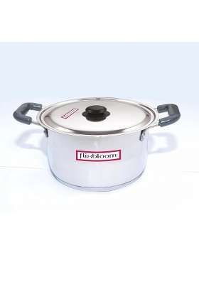 FLIXBLOOM Max Stainless Steel Cook and Serve Triply-Base Handi Kitchen Casserole with Lid | 4 L | 4.2 Qt | Induction Compatible | BPA Free | Food Safe