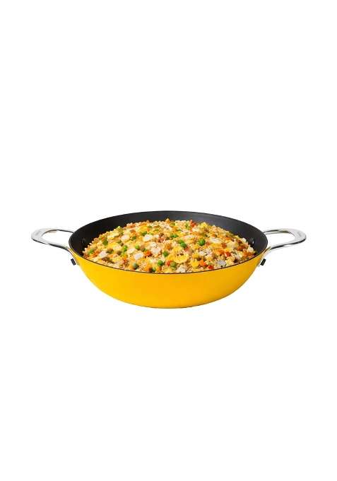 CUMIN CO. Enamel Cast Iron Kadai Wok LITE | 4 L | 4.2 Qt | 28 cm | 11 Inch | Induction Compatible | Heavy Bottom | Non-Toxic