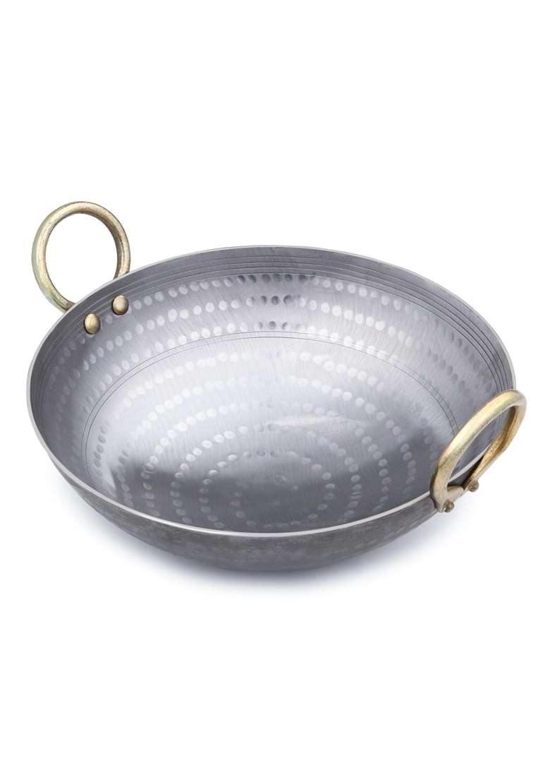 Tannu Craft Heavy Base Iron Kadhai Wok | 1.5 L | 1.6 Qt - Indya
