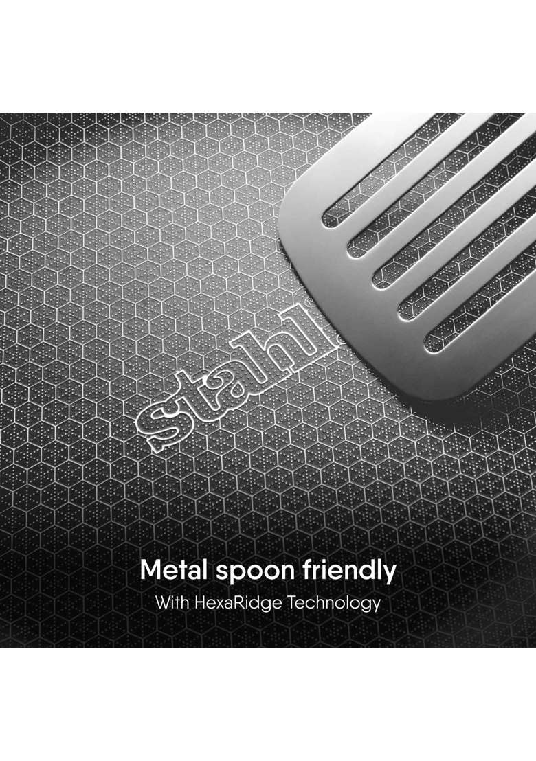 stahl Artisan Hybrid Triply Frying Pan with Lid | 3 L | 3.2 Qt | 28 cm | 11 Inch | Induction Compatible | Non-Stick - Indya