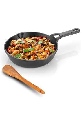 Lifelong Cast Iron Fry Pan | 2 L | 2.1 Qt | 8 Inch | Induction Compatible | Pre-Seasoned | Non-Stick