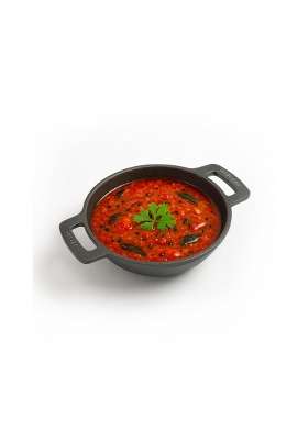 SOLARA Pre Seasoned Cast Iron Kadhai Wok | 1 L | 1.1 Qt | 17 cm | 6.7 Inch | Non-Toxic | Non-Stick