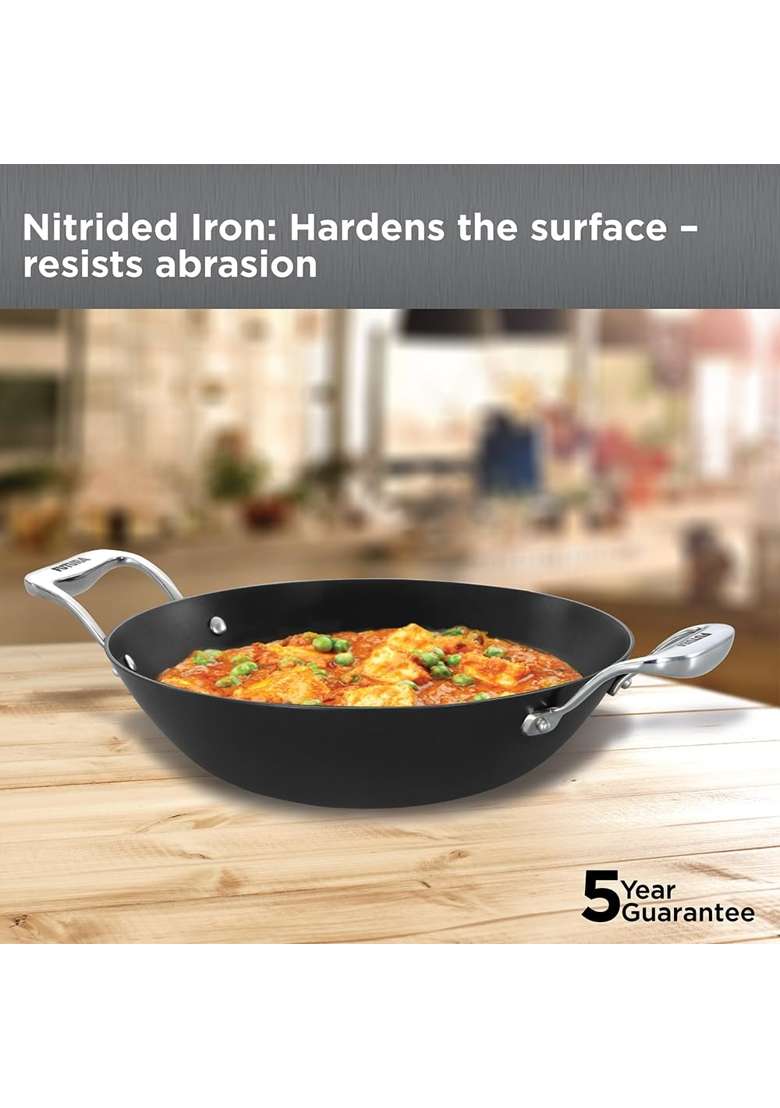 Hawkins Futura Slim Cast Iron Kadhai Wok | 2.5 L | 2.6 Qt | Induction Compatible | With Lid - Indya