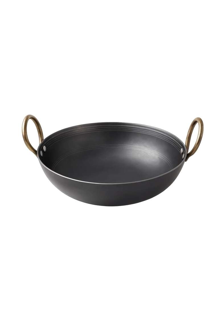 Nutlase Iron Kadai Wok with Capacity | 1.5 L | 1.6 Qt | 9 Inch | Handcrafted - Indya
