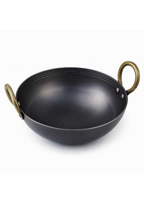 Nutlase Iron Kadai Wok with Capacity | 1.5 L | 1.6 Qt | 9 Inch | Handcrafted
