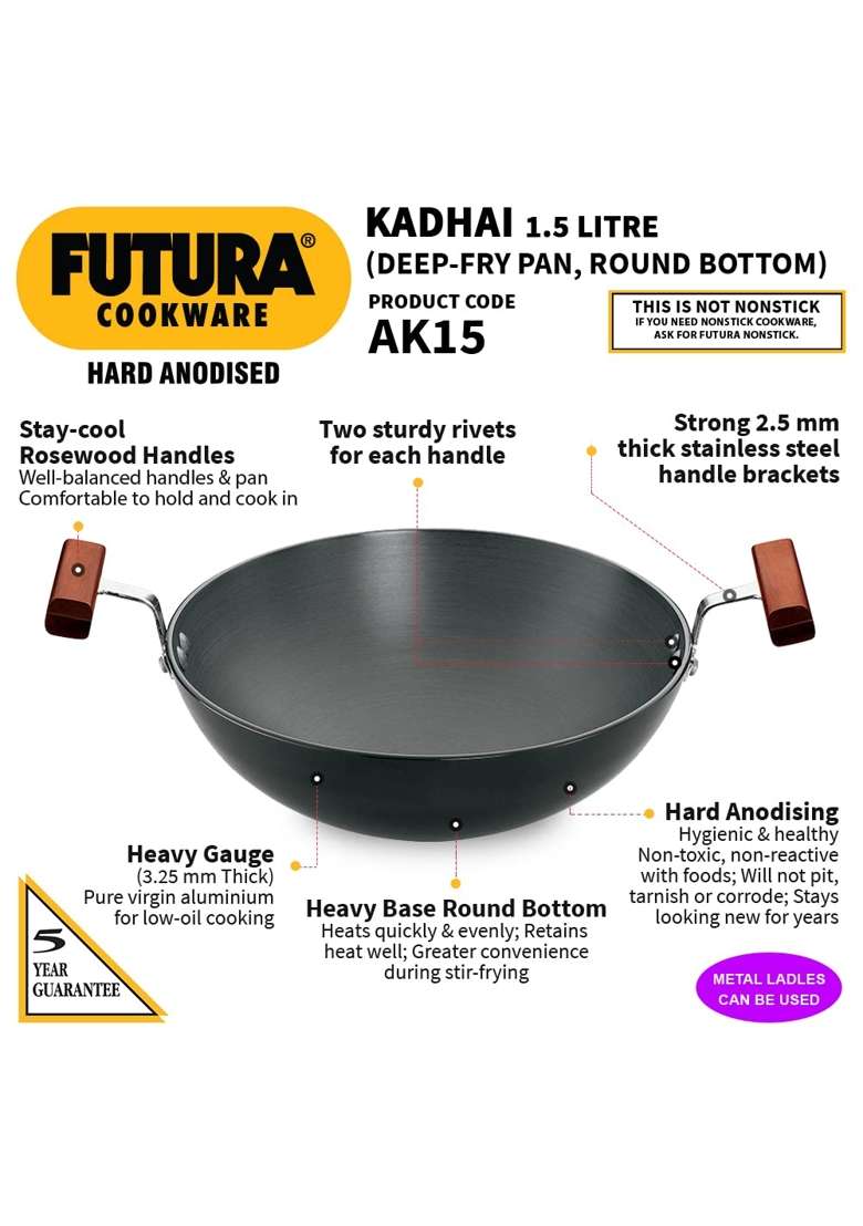 Hawkins Futura Deep Fry Pan | 1.5 L | 1.6 Qt - Indya