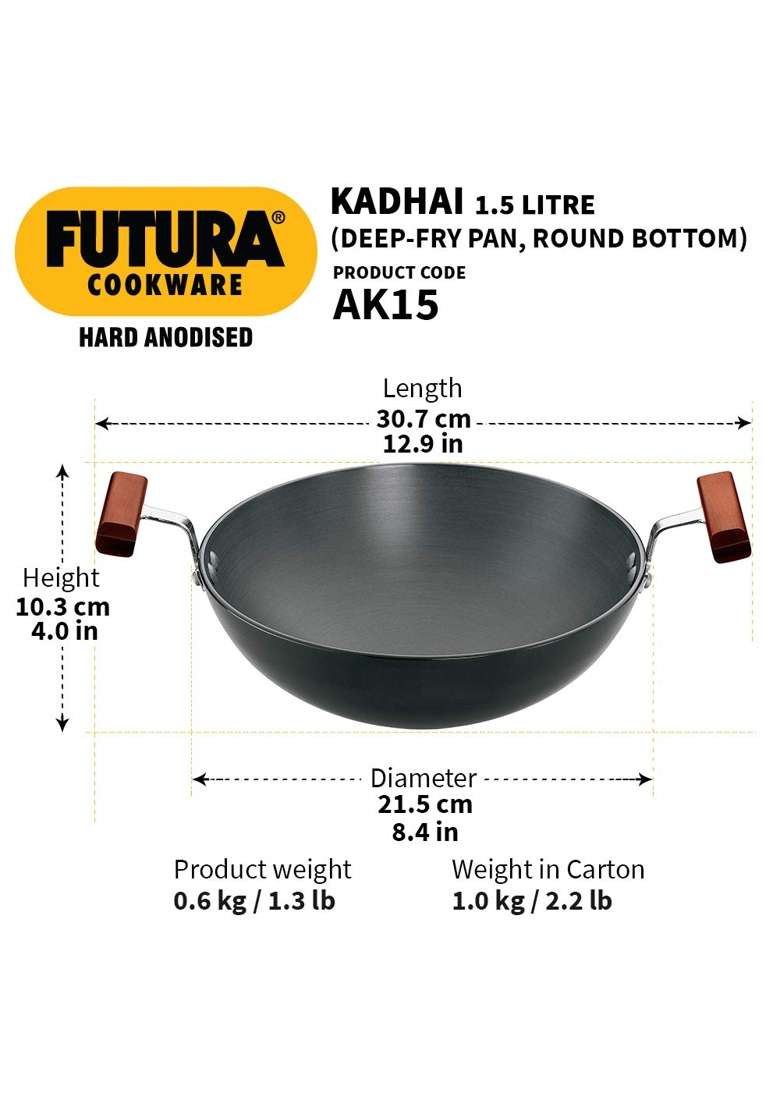 Hawkins Futura Deep Fry Pan | 1.5 L | 1.6 Qt - Indya