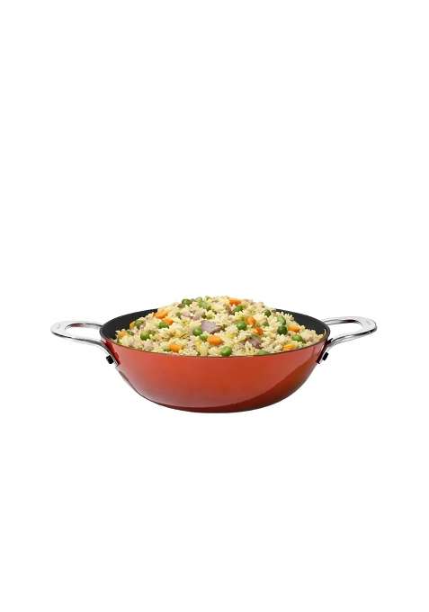 CUMIN CO. Enamel Cast Iron Kadai Wok LITE | 2 L | 2.1 Qt | 24 cm | 9.4 Inch | Induction Compatible | Heavy Bottom | Non-Toxic