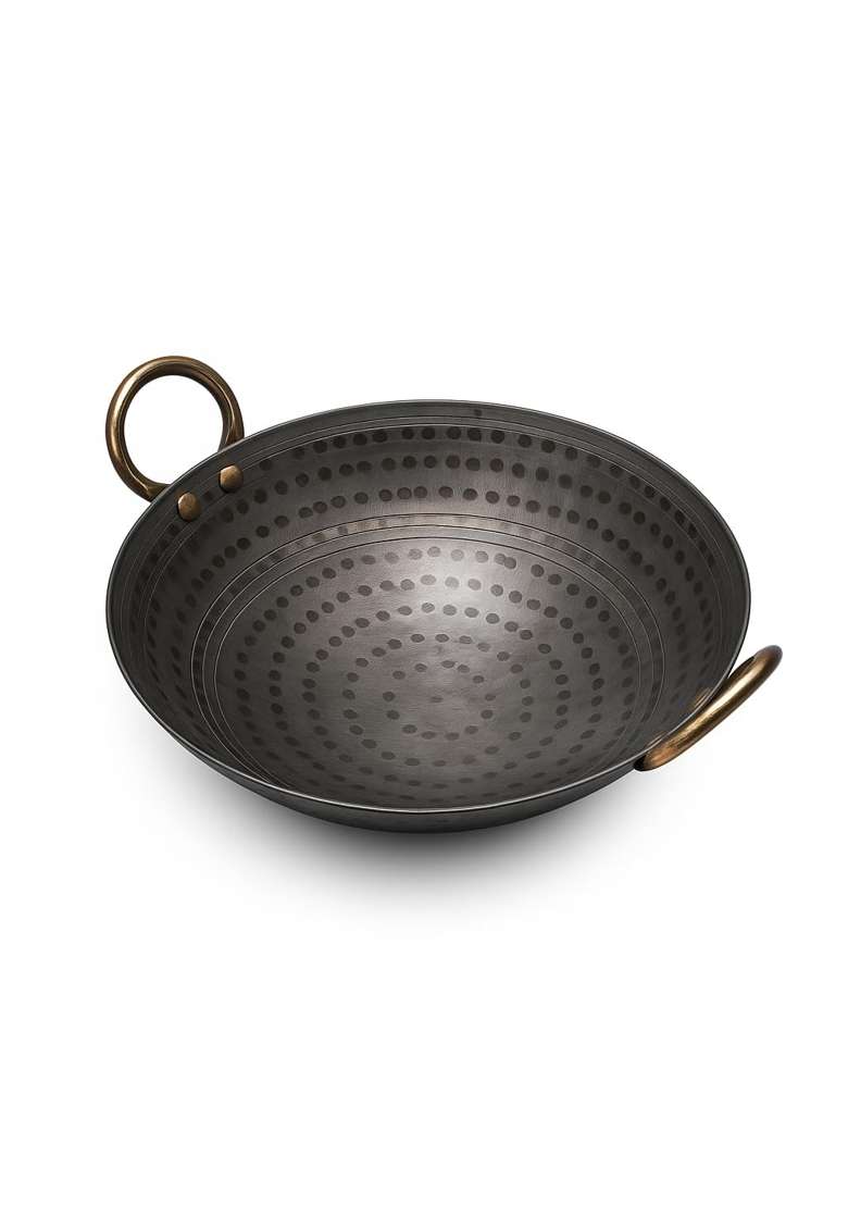 ODAR Heavy Gauge Iron Deep Kadhai Wok | 3 L | 3.2 Qt - Indya