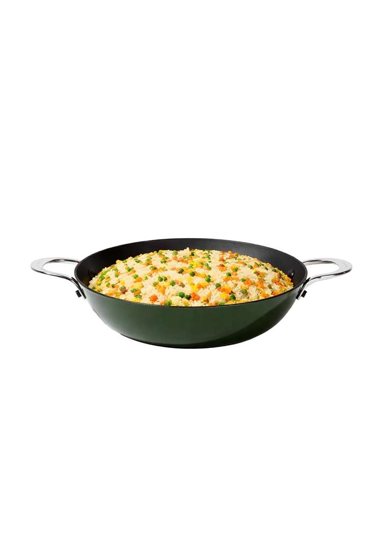 CUMIN CO. Enamel Cast Iron Kadai Wok LITE | 4 L | 4.2 Qt | 28 cm | 11 Inch | Induction Compatible | Heavy Bottom | Non-Toxic - Indya