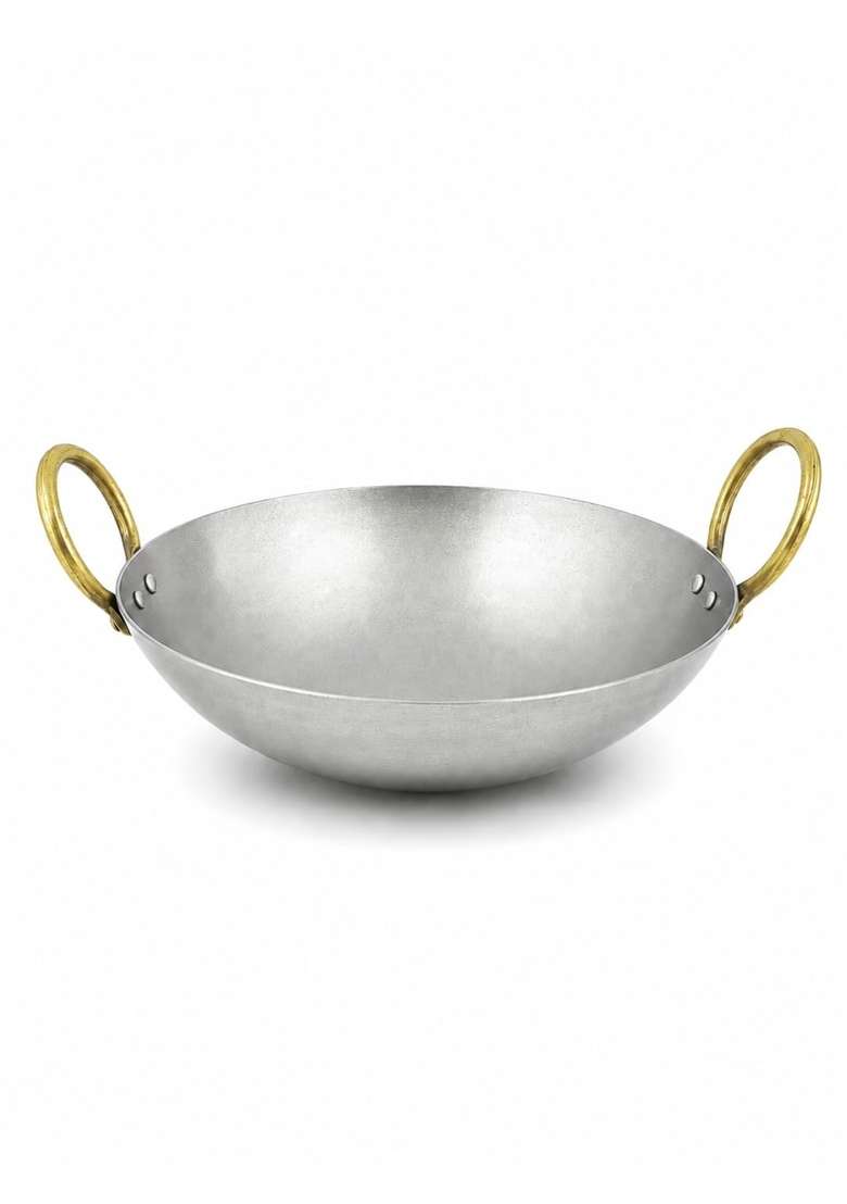 NYRA Pure Original Loha Kadhai Iron Traditional Deep Bottom Wok for Cooking Heavy | 1 L | 1.1 Qt | Heavy Bottom | Handcrafted - Indya