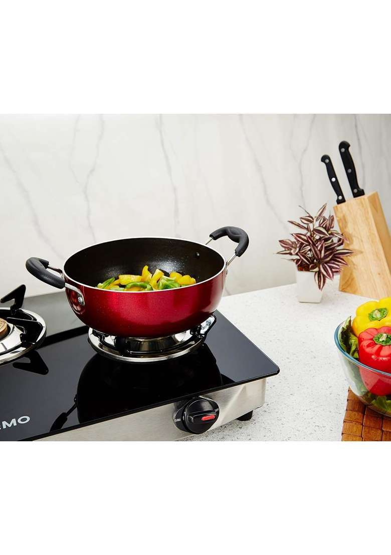 Solimo Amazon Brand Solimo | 22 cm | 8.7 Inch | Induction Compatible | Non-Stick - Indya
