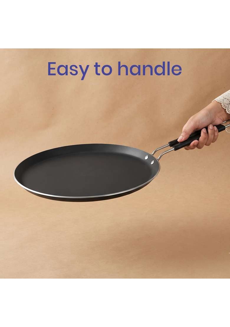 DOZY Iron Tawa Flat Griddle Naturally Nonstick | Heavy Bottom | Non-Toxic - Indya