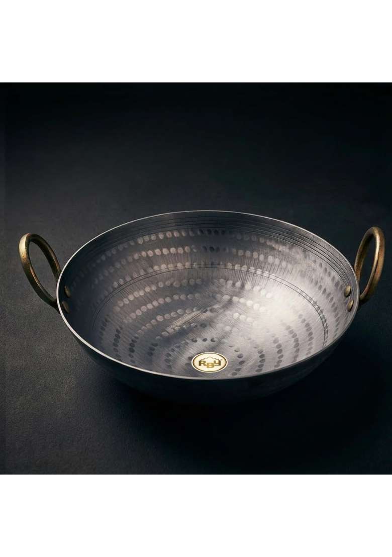 RBY | 3.5 L | 3.7 Qt | 28.8 cm | 11.3 Inch | Induction Compatible | Heavy Bottom | Hammered Finish | Food Safe - Indya