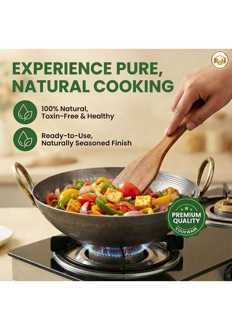 RBY | 3.5 L | 3.7 Qt | 28.8 cm | 11.3 Inch | Induction Compatible | Heavy Bottom | Hammered Finish | Food Safe - Indya
