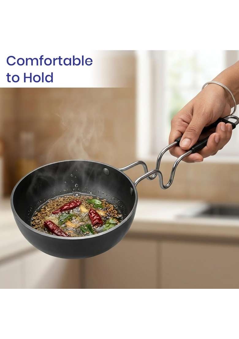 DOZY Iron Kadhai Wok and Tadka Pan Combo - Indya