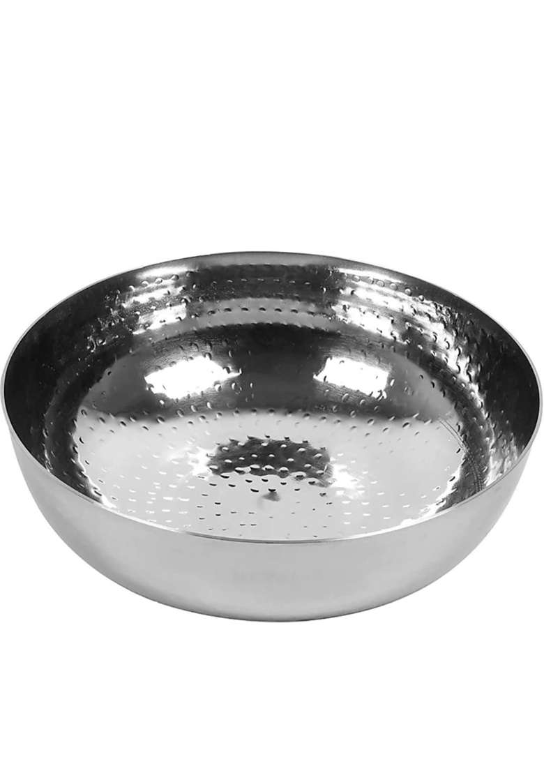 KC Sandwich Bottom Heavy Guage Stainless Steel Hammered Tasla Deep Pan | 1500 ml | 50.7 fl oz - Indya