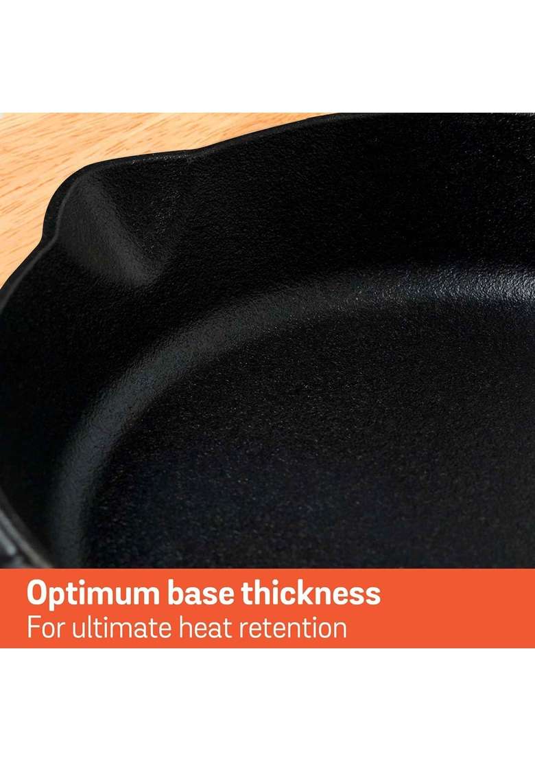 Meyer Pre Seasoned Cast Iron Skillet | 1.6 L | 1.7 Qt | 24 cm | 9.4 Inch | Induction Compatible - Indya