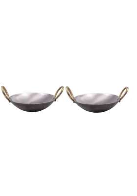 SHIV HOME WORLD Traditional Cast Iron Kadai Wok