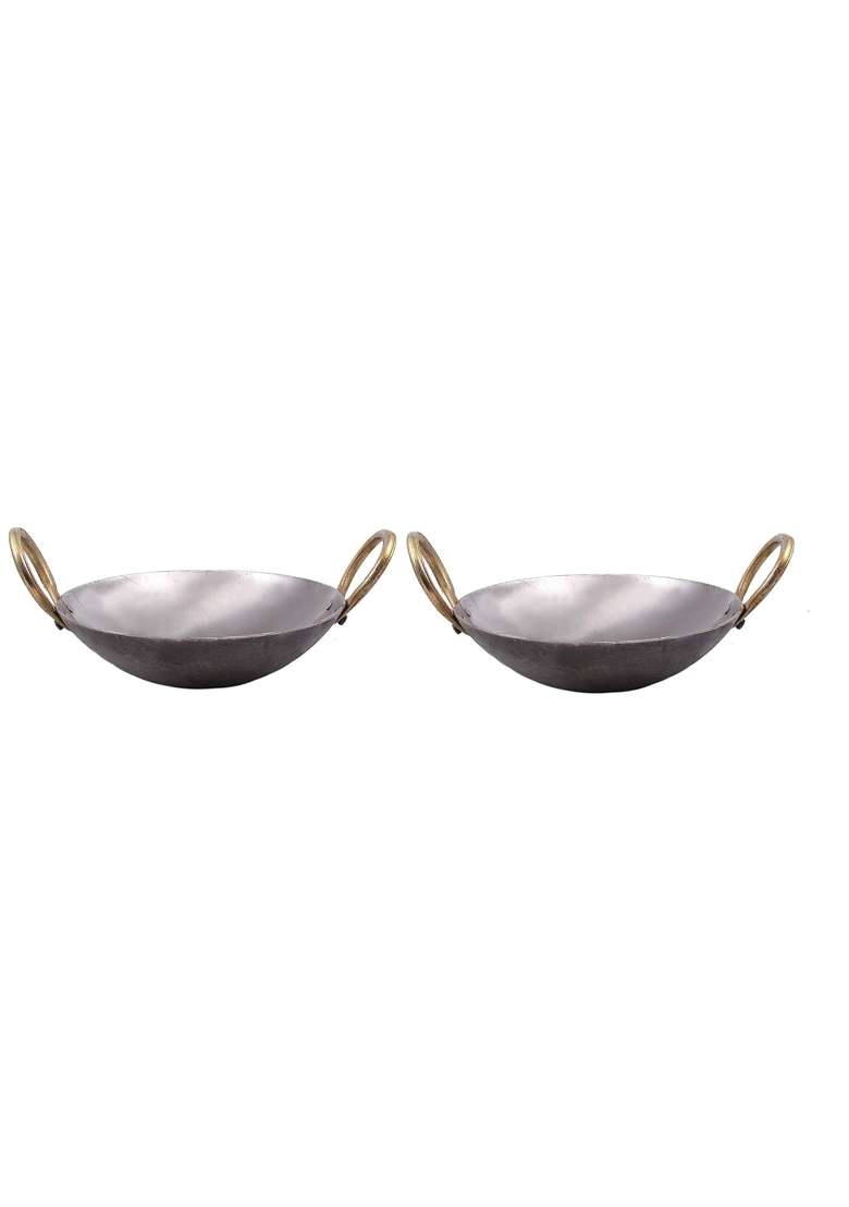 SHIV HOME WORLD Traditional Cast Iron Kadai Wok - Indya