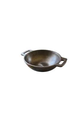 SHIV HOME WORLD Pre-Seasoned Cast Iron Kadai with Dual Handles | 18.5 cm | 7.3 Inch | Induction Compatible | Non-Stick