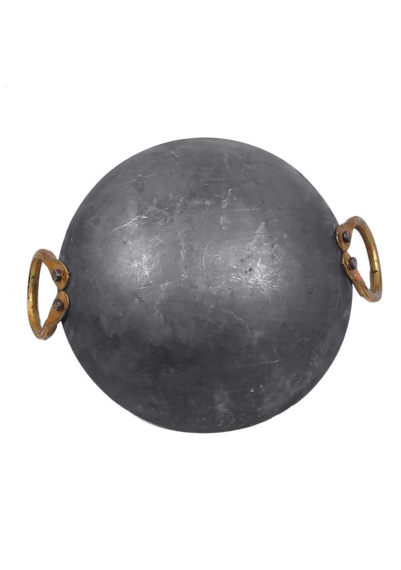 SHIV HOME WORLD Traditional Cast Iron Kadai Wok Size - Indya
