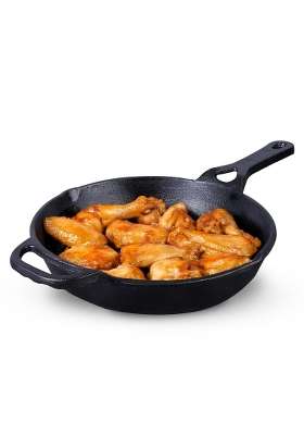 The Indus Valley Preseasoned Cast Iron Fry Pan Skillet with Long Handle | 1.8 L | 1.9 Qt | 26.2 cm | 10.3 Inch | Induction Compatible | Non-Toxic