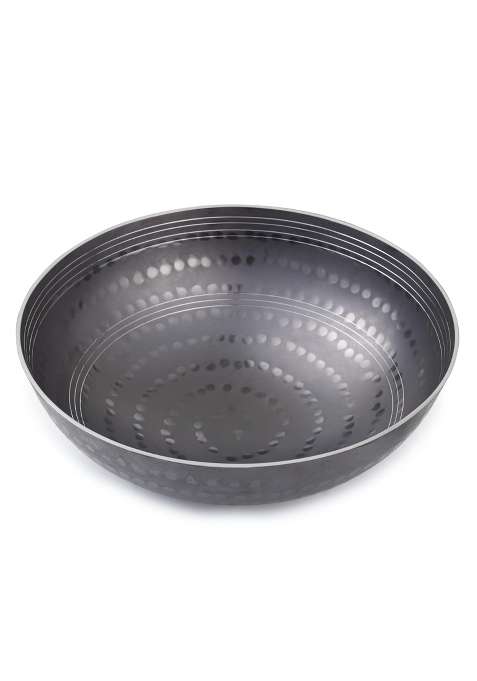 PTR Hammered Iron Kadhai Wok Original Lohe Ki Kadai Handle-Free Deep Frying Pan | 1.5 L | 1.6 Qt | 9.5 Inch | Induction Compatible