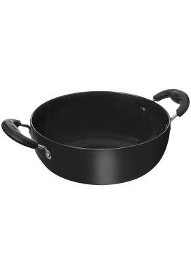 Solimo Amazon Brand Solimo Hard Anodized Deep Kadhai Wok | 2.5 L | 2.6 Qt