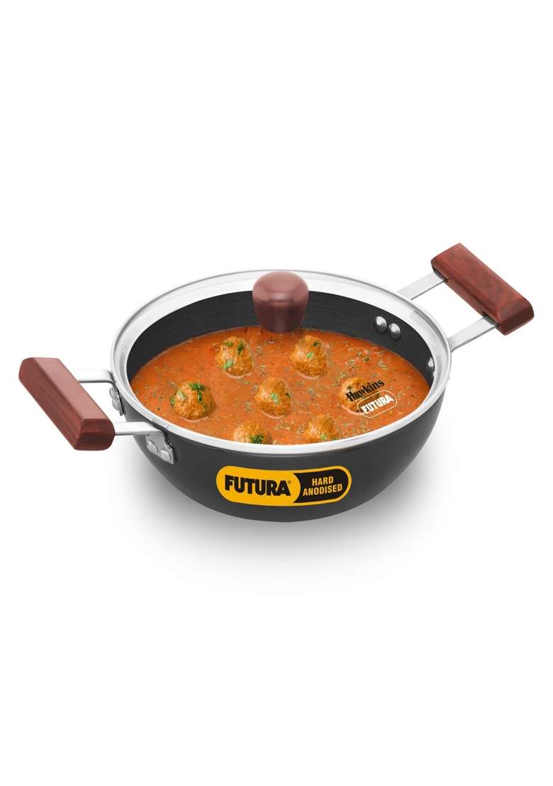 Hawkins Futura Deep Kadhai Wok | 2 L | 2.1 Qt | Induction Compatible | With Lid - Indya