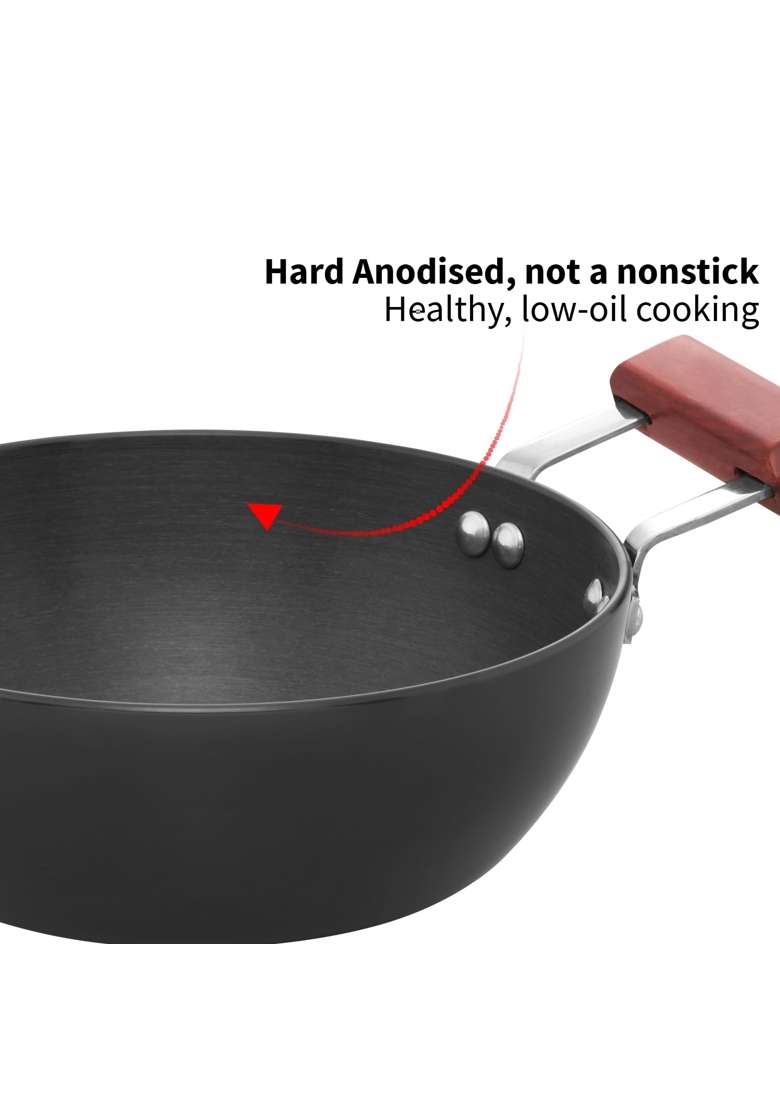 Hawkins Futura Deep Kadhai Wok | 2 L | 2.1 Qt | Induction Compatible | With Lid - Indya